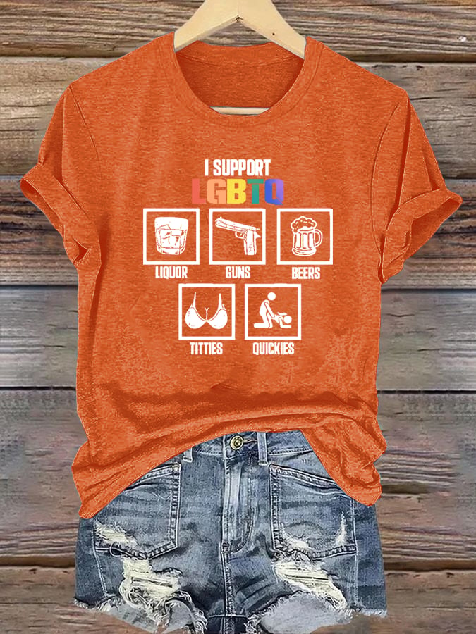 Women's I support LGBTQ Print T-shirt