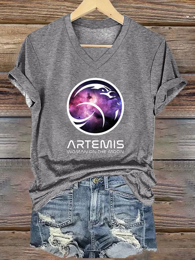 Women's “Woman On The Moon” Print T-Shirt