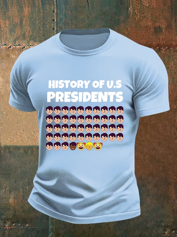 🔥Buy 3 Get 15% Off🔥Men's History Of US Presidents Print T-Shirt