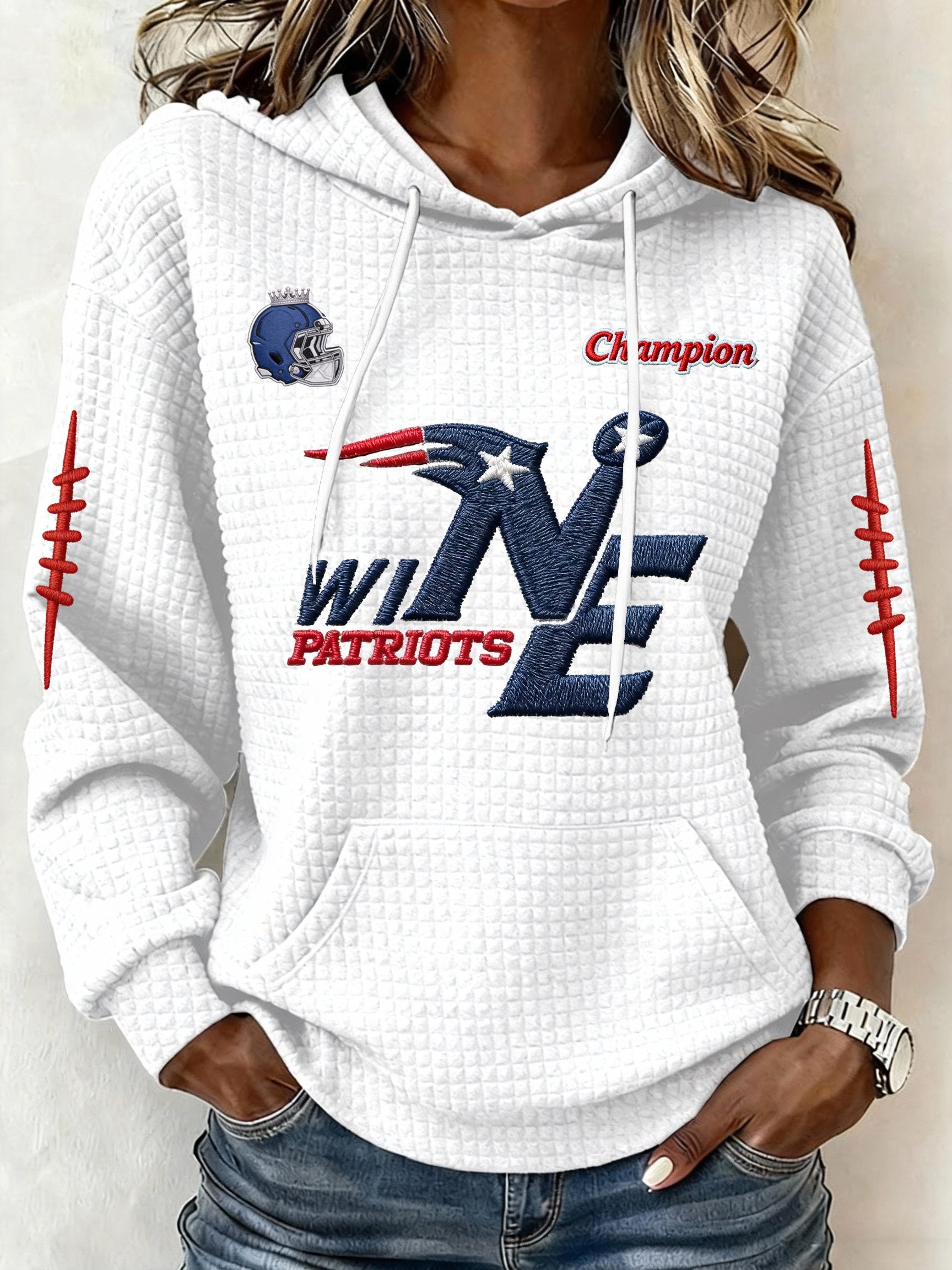 Women’s Football Graphic Waffle Knit Hoodie