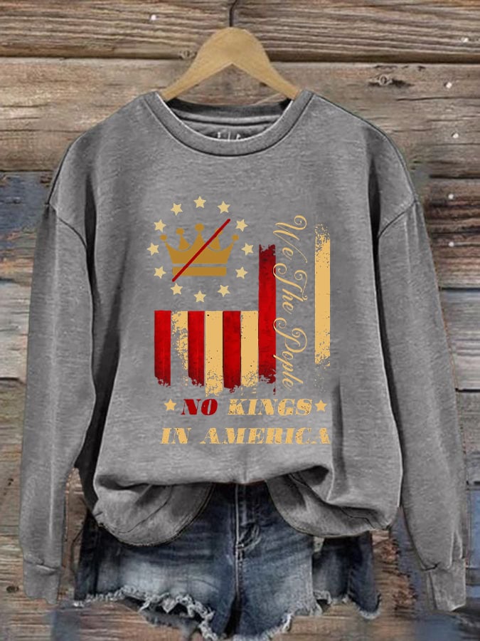 🔥Buy 3 Get 15% Off🔥Women's No Kings In America Printed Sweatshirt