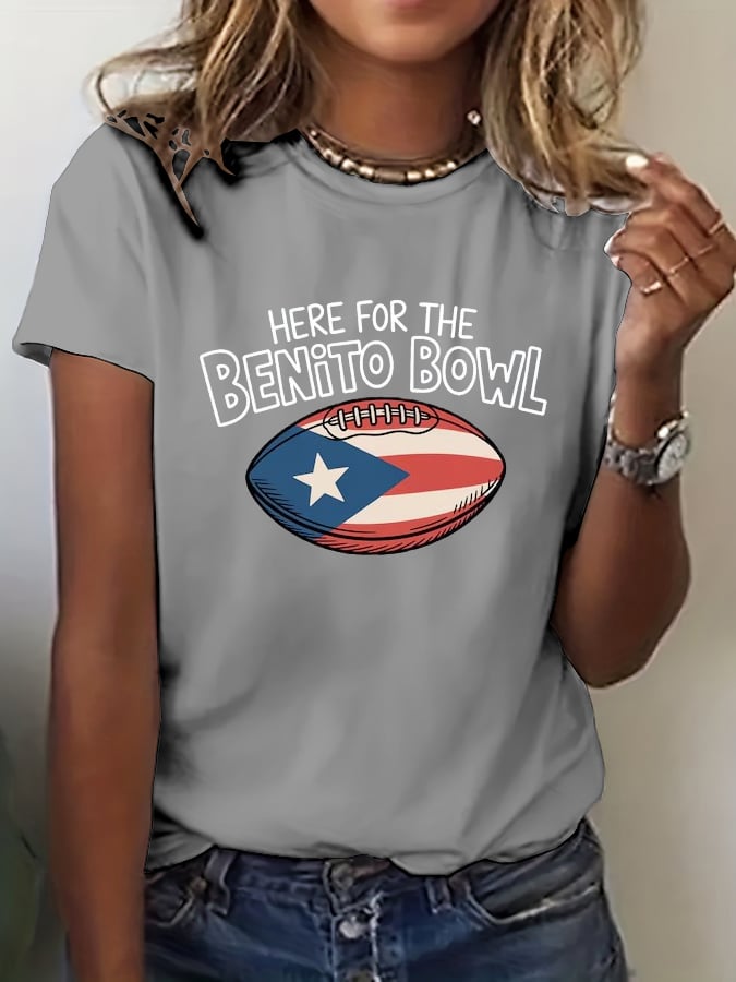 Women's Rugby Print Casual T-Shirt