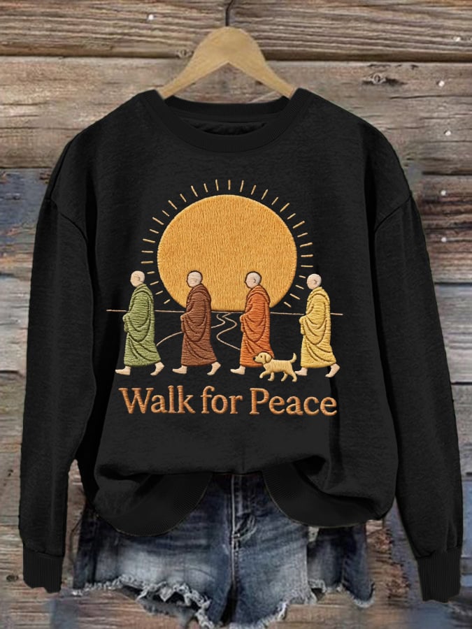 Walking for Peace Art Print Sweatshirt