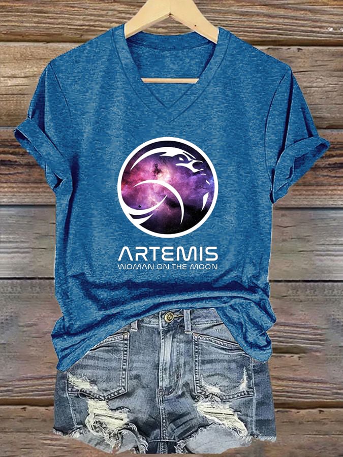 Women's “Woman On The Moon” Print T-Shirt