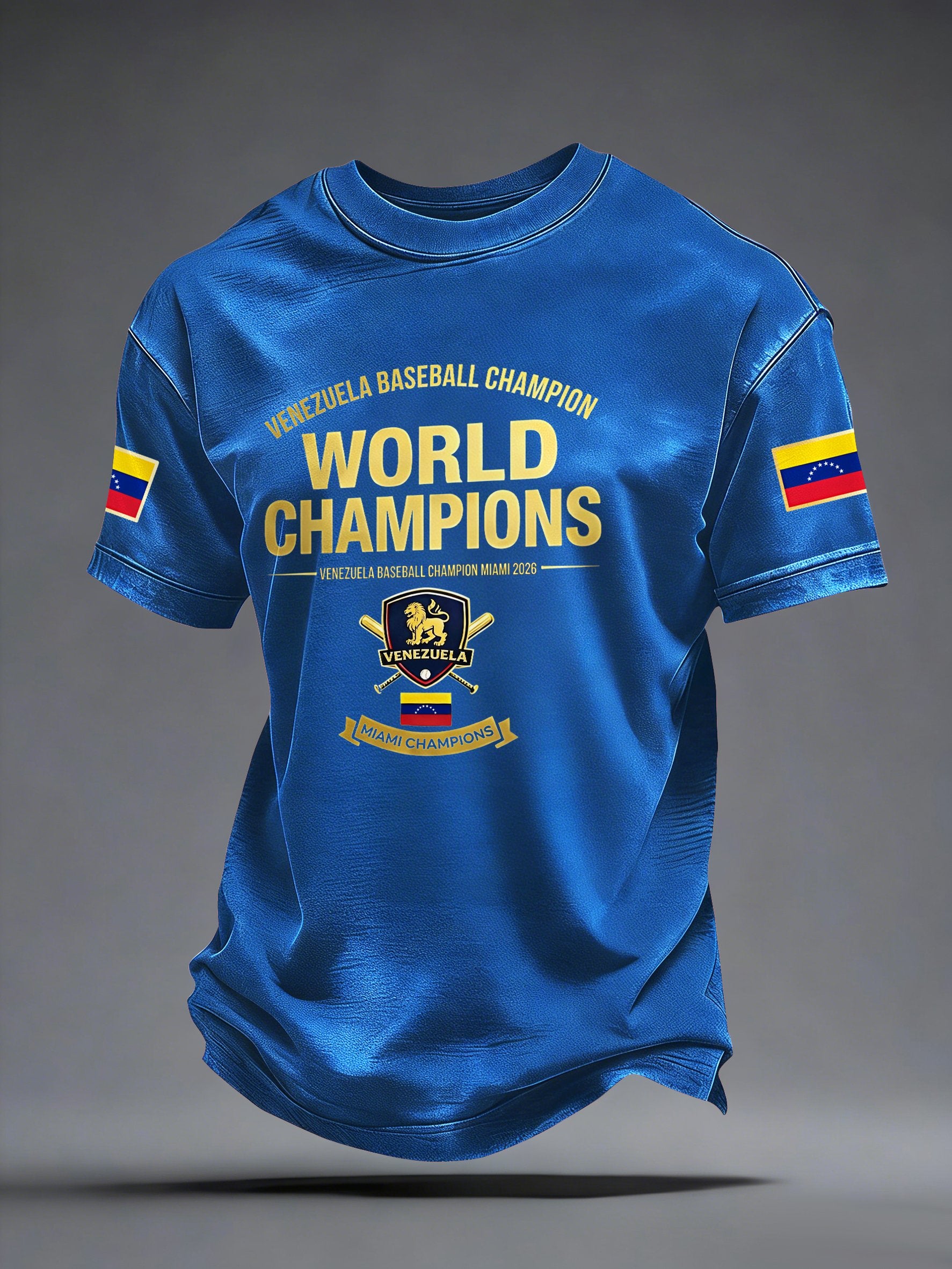 Men's Venezuelan Baseball Champions Print Casual T-shirt