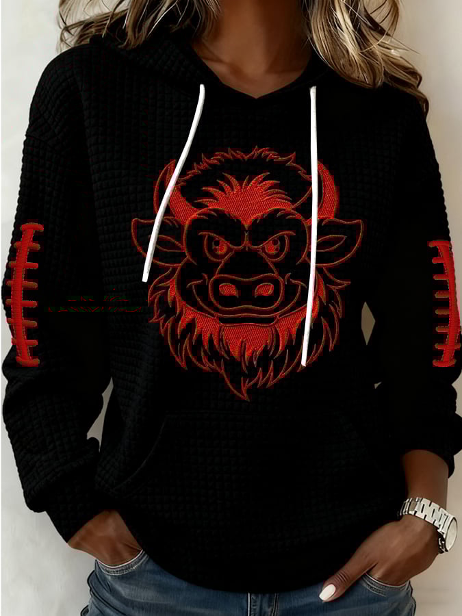 Women's Football Print Casual Sweatshirt