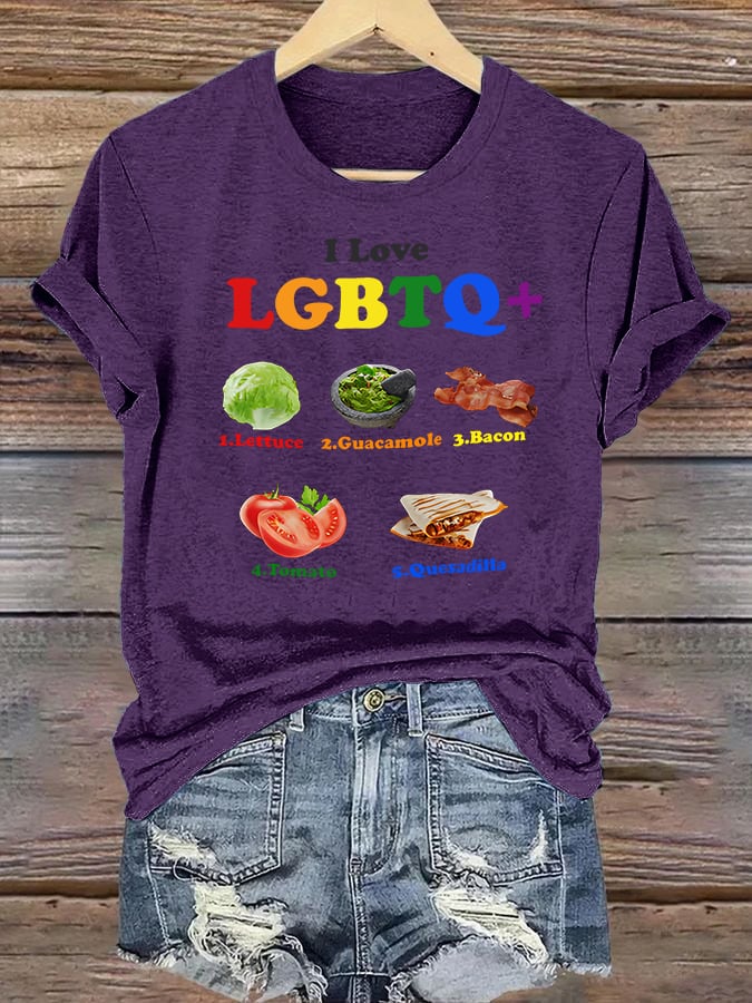 Women's LGBTQ+ Pride Graphic Tee for Food Lovers