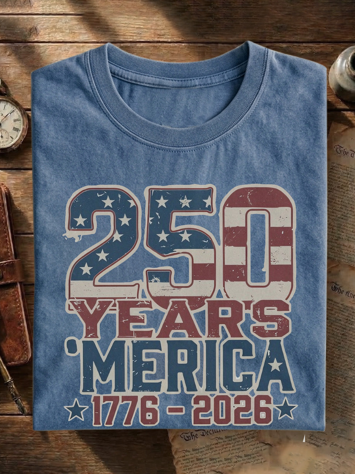 Vintage Usa 250th Anniversary Cotton Short Sleeve T-shirt