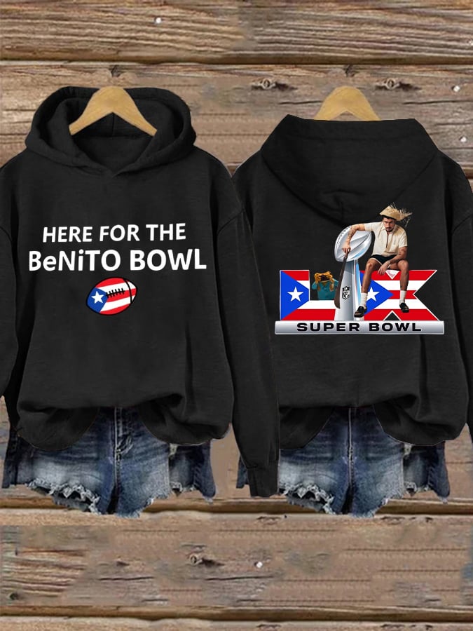 Retro Puerto Rico Print Hoodie