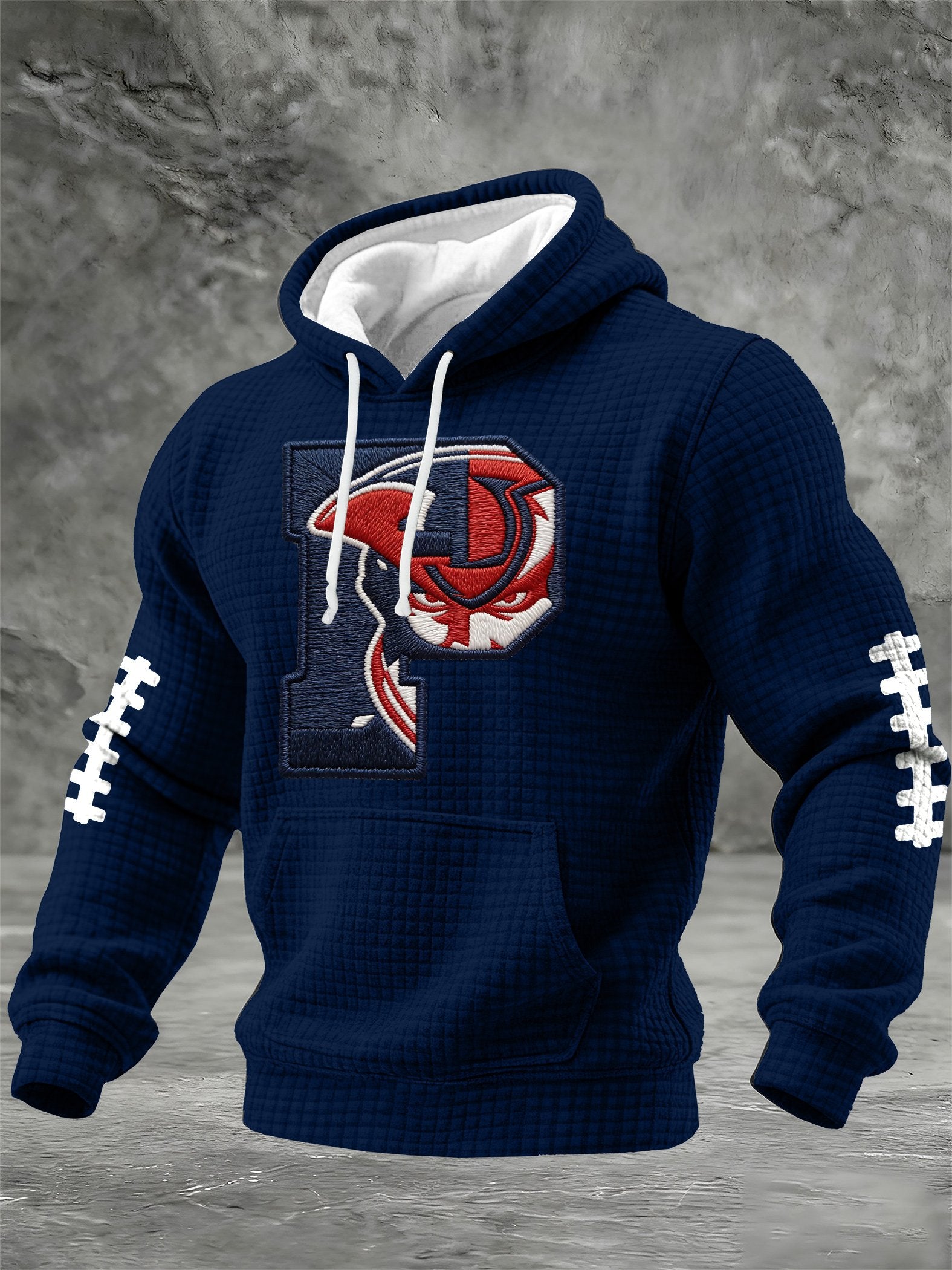 Men's Rugby Print Hooded Sweatshirt