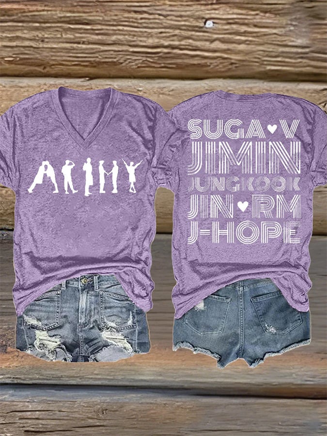 Women's BTS Fan Print Short-Sleeve T-Shirt