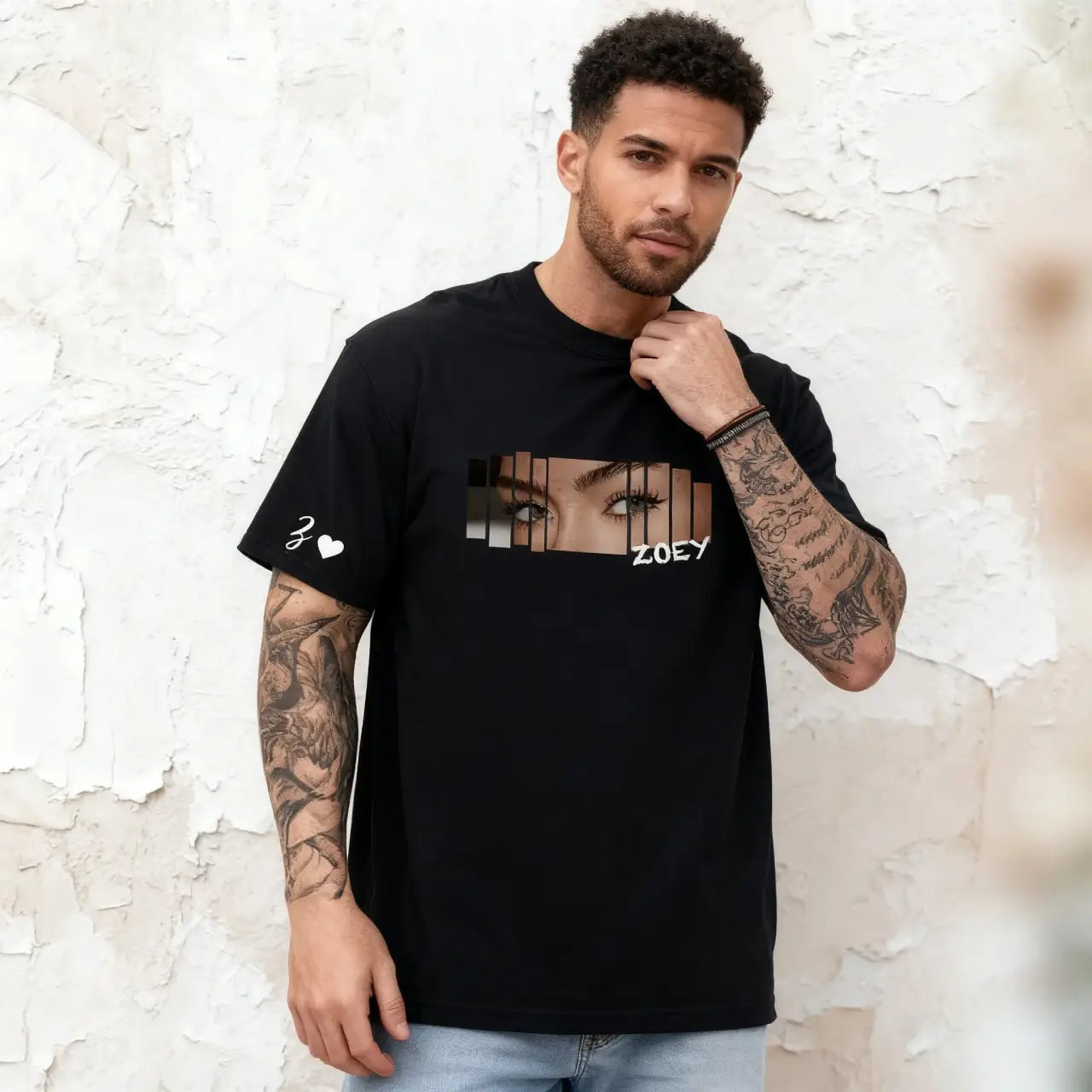 Personalized T-shirt Custom Girlfriend Eyes Fashion Design Perfect Valentine's Day Gift for Couples