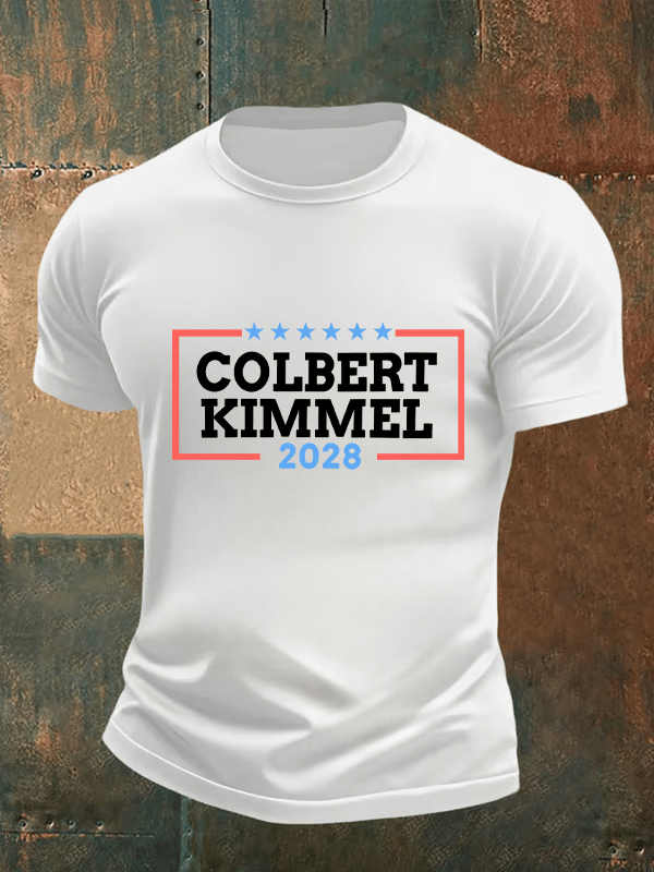 Men's Talk Show Colbert Kimme 2028 Print T-Shirt