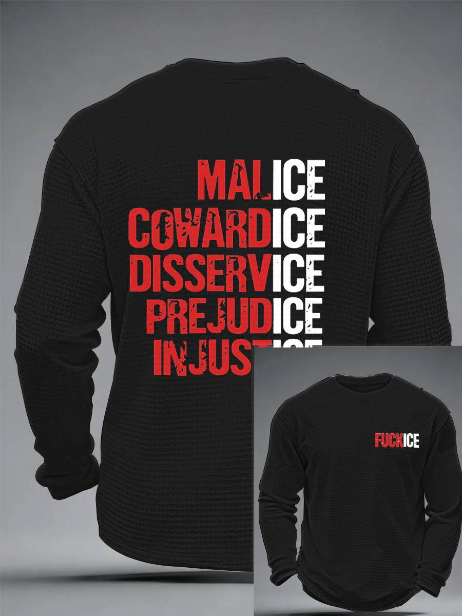 Men's F*ck ICE Print Casual Long-Sleeved Shirt