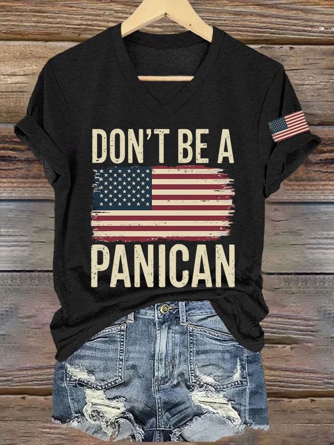 🔥Buy 3 Get 15% Off🔥Women's Don't Be A Panican Printed V Neck T-shirt