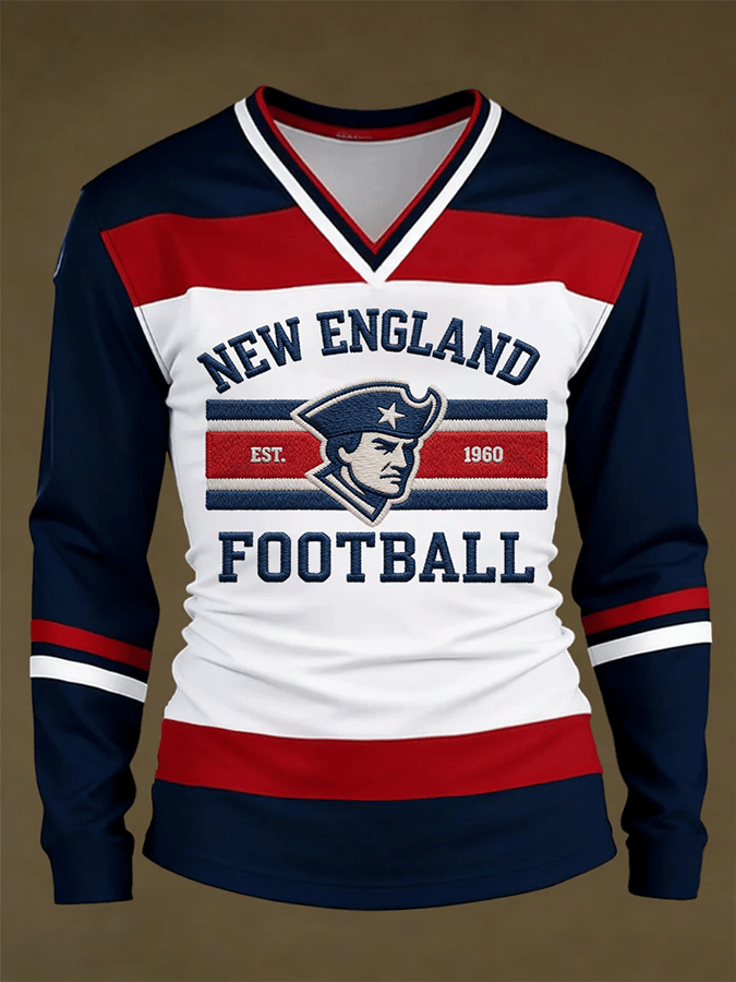 Men's Rugby Enthusiast Short-Sleeved V-Neck T-Shirt