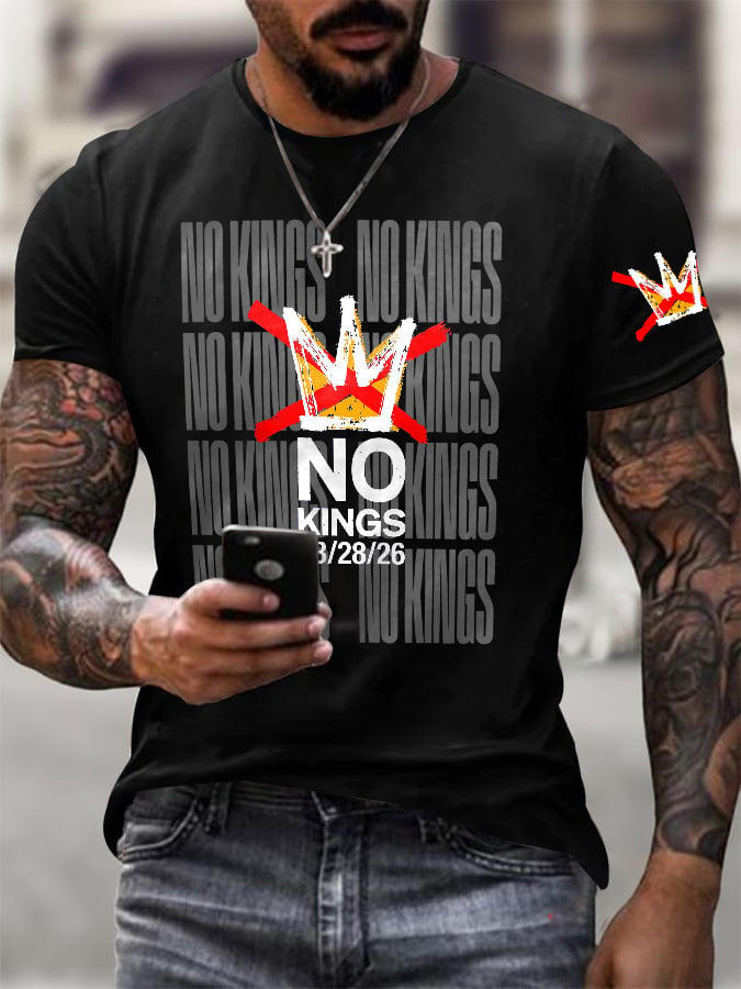 🔥Buy 3 Get 15% Off Men's No Kings Day March 28 2026 Print T-Shirt