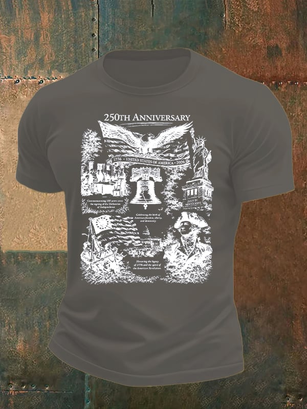 Men's Retro USA 250th Anniversary Print T-Shirt