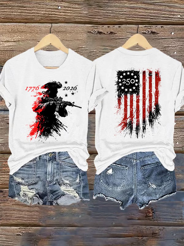 Women's 250 YEARS Round-neck Printed T-Shirt