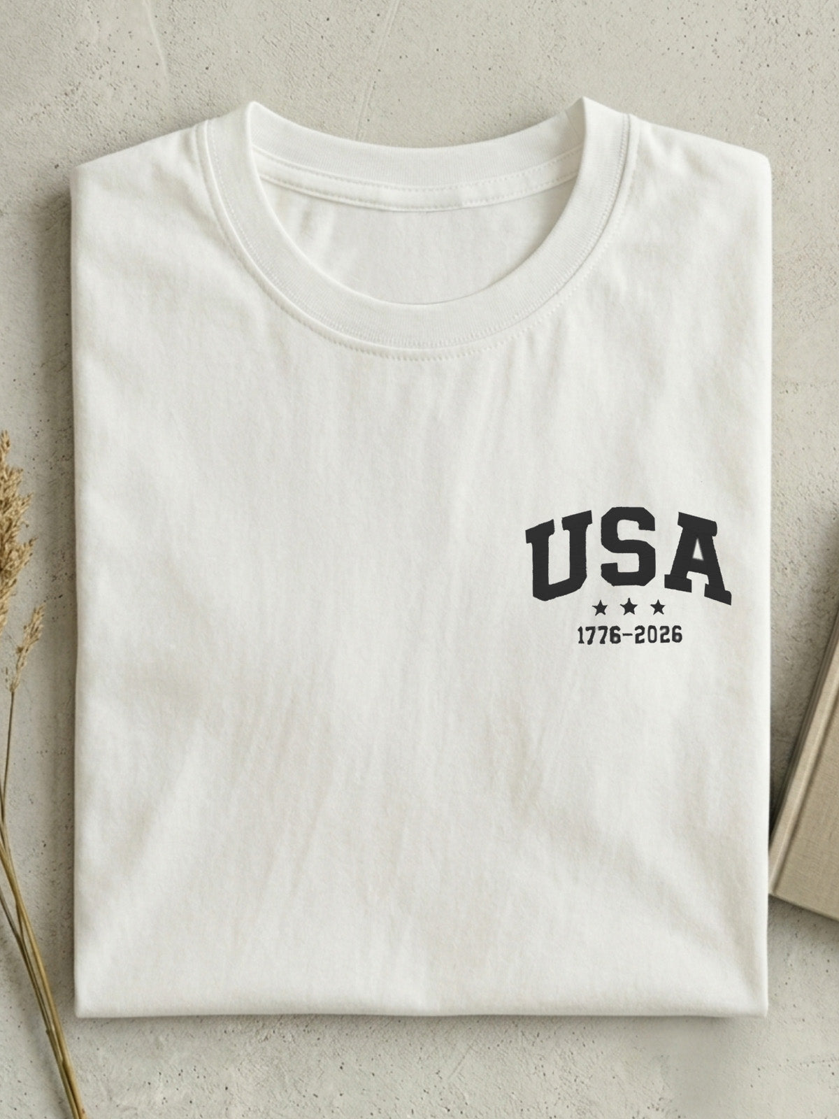 Vintage 250th Anniversary Usa Commemorative Cotton Short-sleeved T-shirt