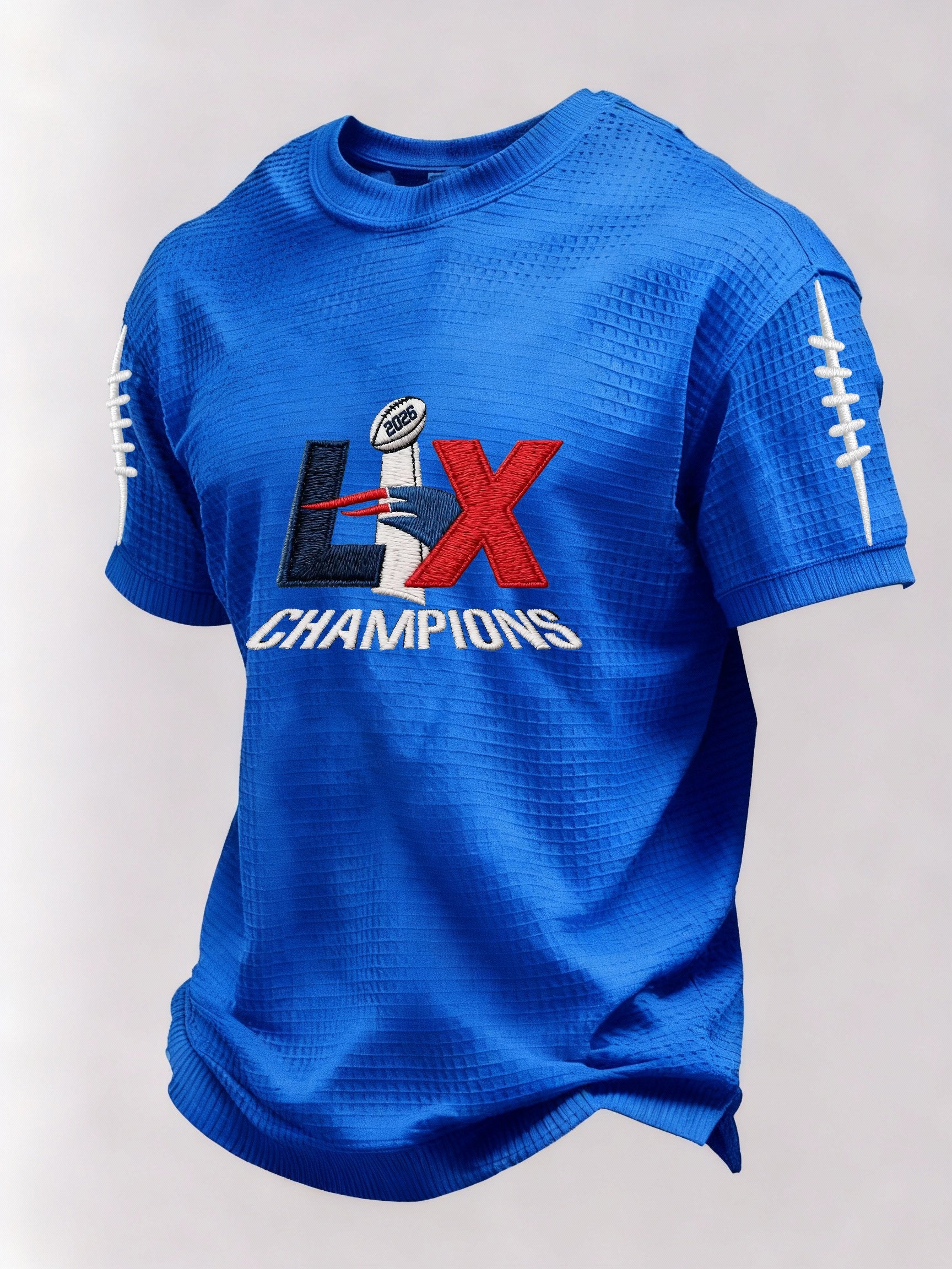 Men’s Football Graphic Waffle Knit Short Sleeve Crewneck T-Shirt