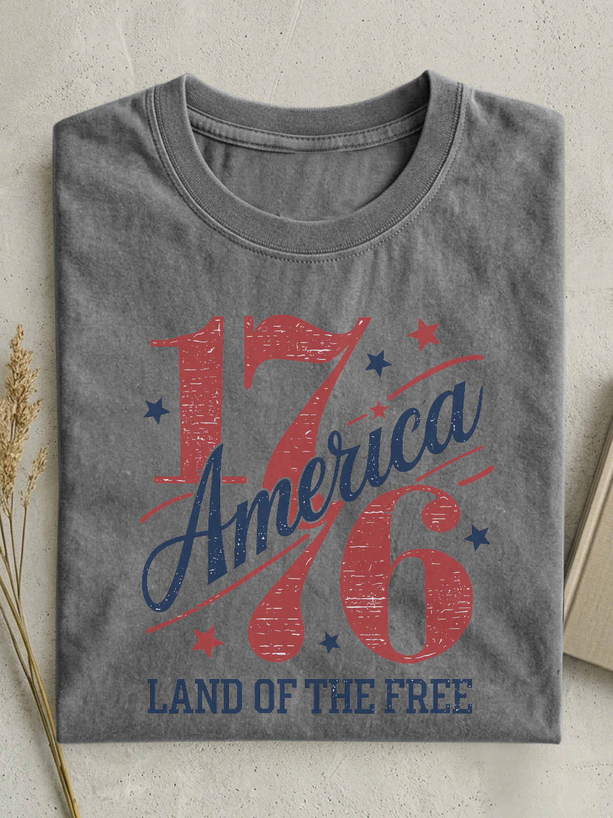 Vintage 1776 AMERICA Cotton Short-sleeved T-shirt