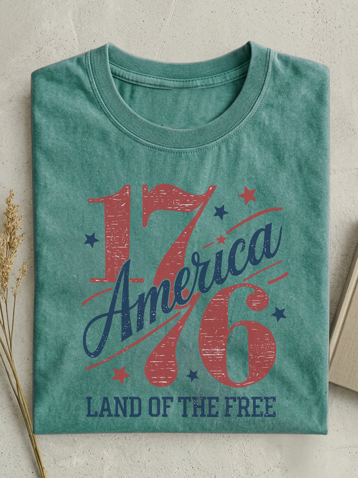Vintage 1776 AMERICA Cotton Short-sleeved T-shirt