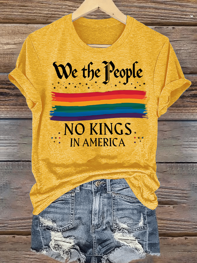 🔥Buy 3 Get 15% Off🔥Women's We the People NO KINGS IN AMERICA Printed Casual T-Shirt