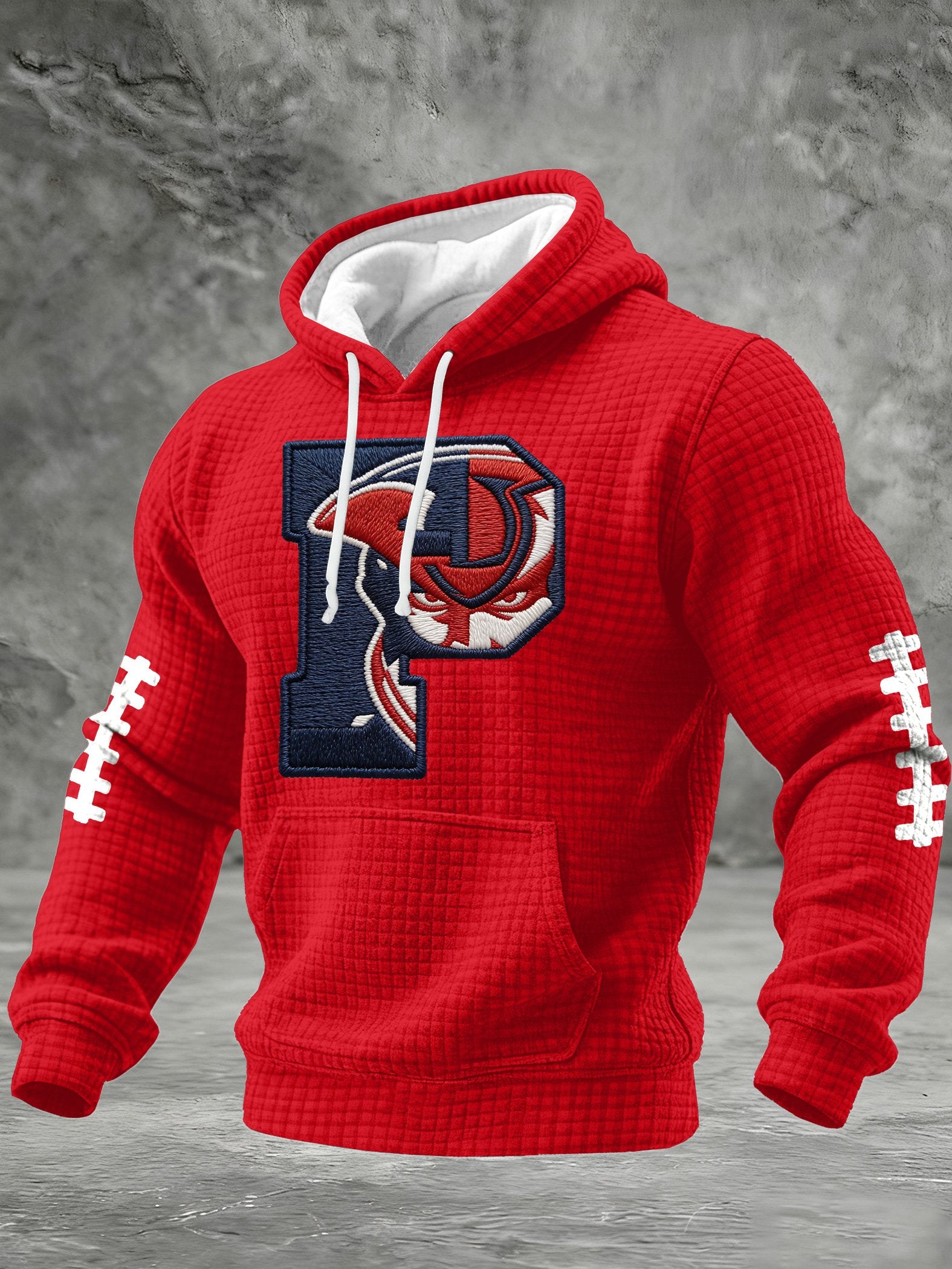 Men's Rugby Print Hooded Sweatshirt
