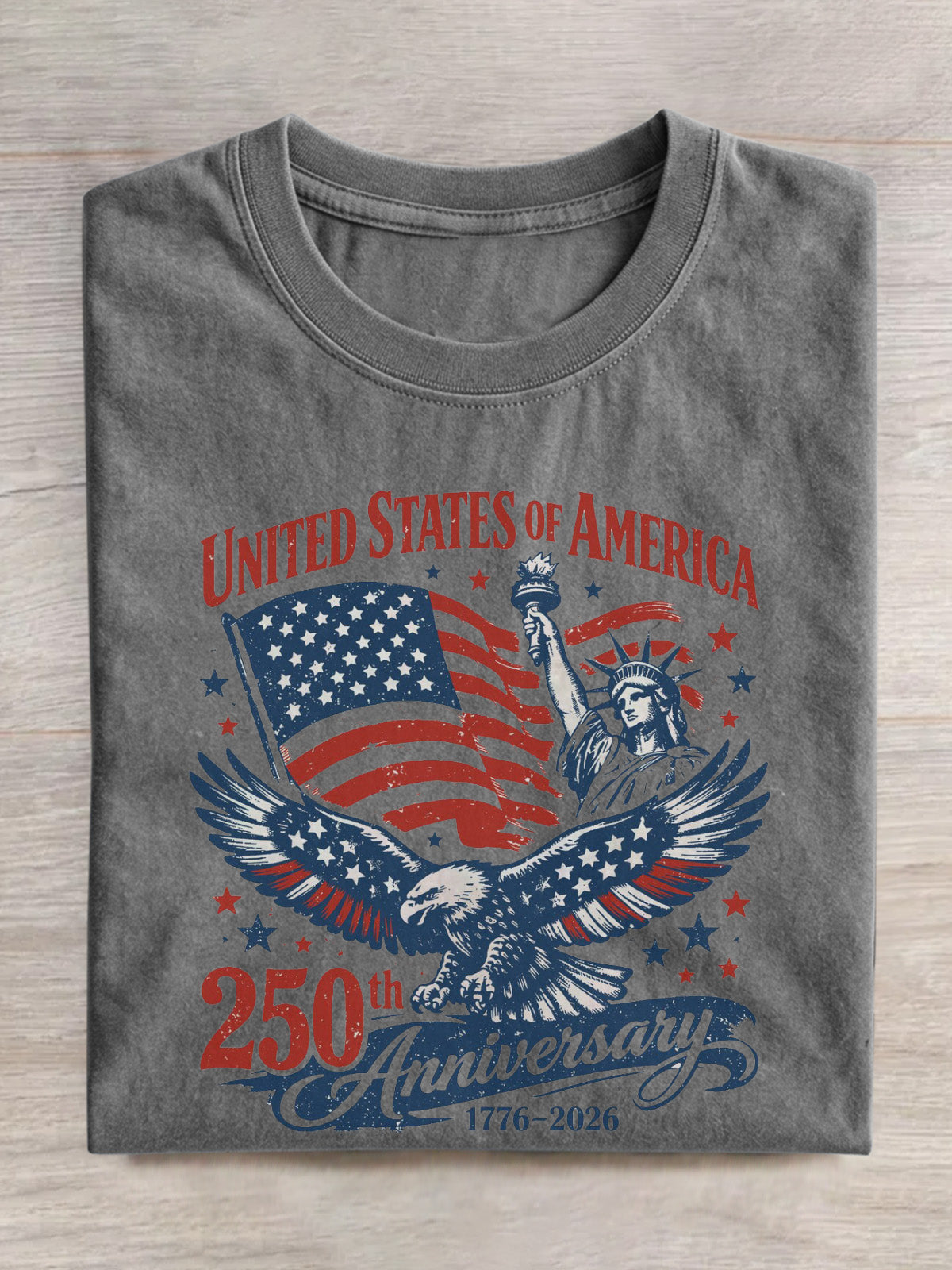 Vintage Usa 250th Anniversary Cotton Short Sleeve T-shirt