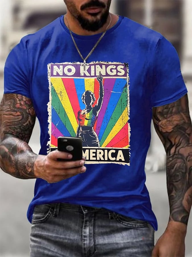 No Kings In America Print T-shirt