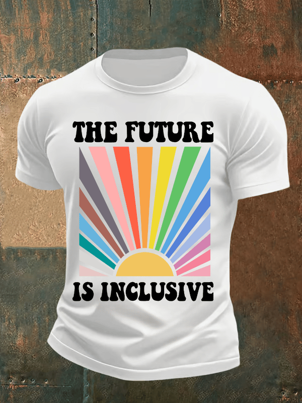 Men's Pride Month Rainbow Print T-Shirt