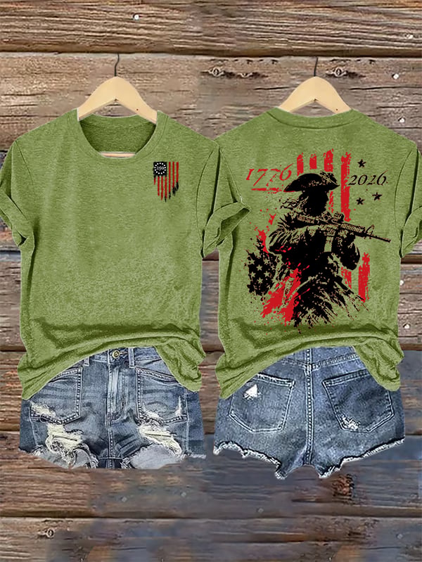 Women's 250th Anniversary Distressed American Flag 2-sided Shirt
