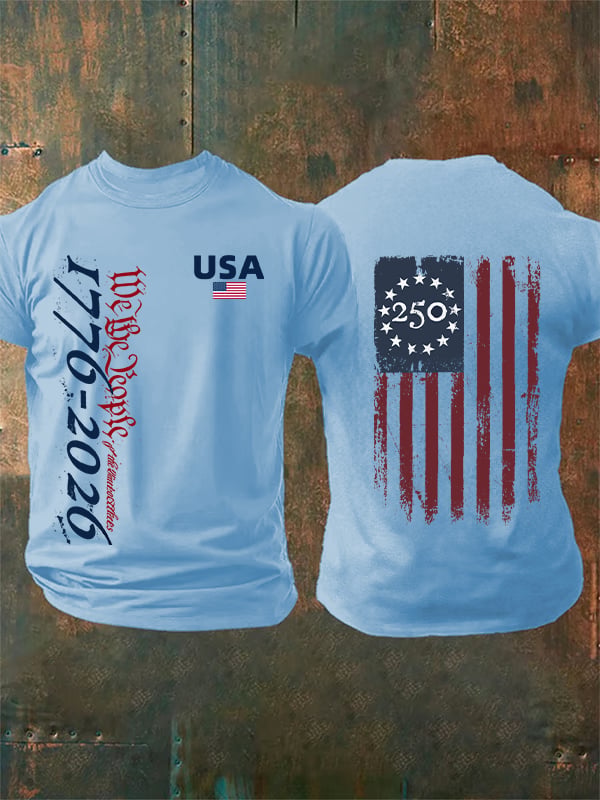 Men's USA 250TH Print Crew Neck T-Shirt