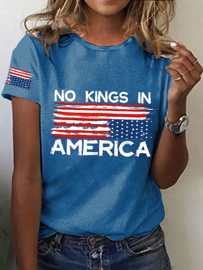 🔥Buy 3 Get 15% Off🔥Women's No King in America Print T-Shirt