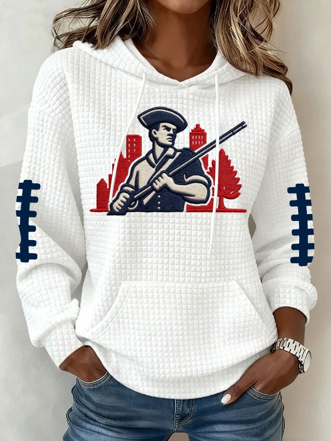 Women's Football Print Hoodie Sweatshirt
