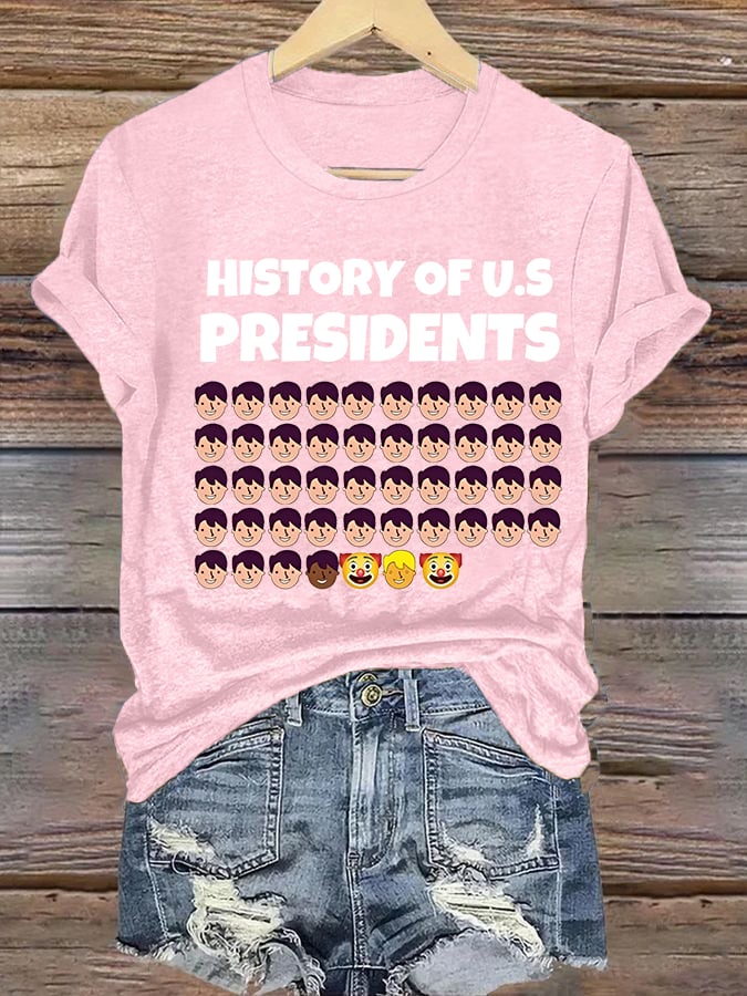 🔥Buy 3 Get 15% Off🔥Women's History Of US Presidents Print T-Shirt