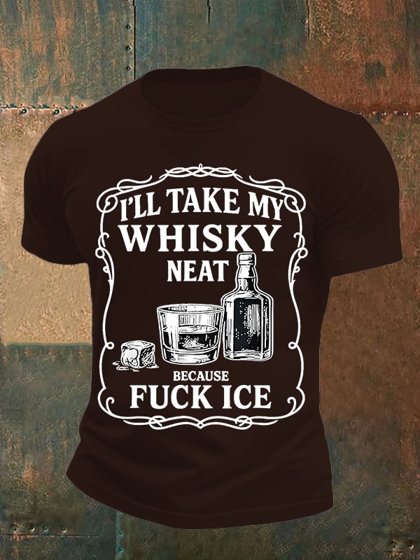Men's Whiskey F*ck ICE Abolish ICE Print T-Shirt