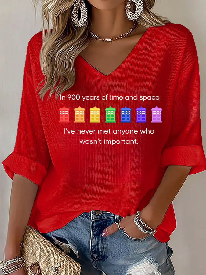 V-Neck Pride Rainbow Police Box , LGBT Pride Month T-shirt