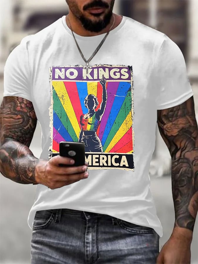 No Kings In America Print T-shirt