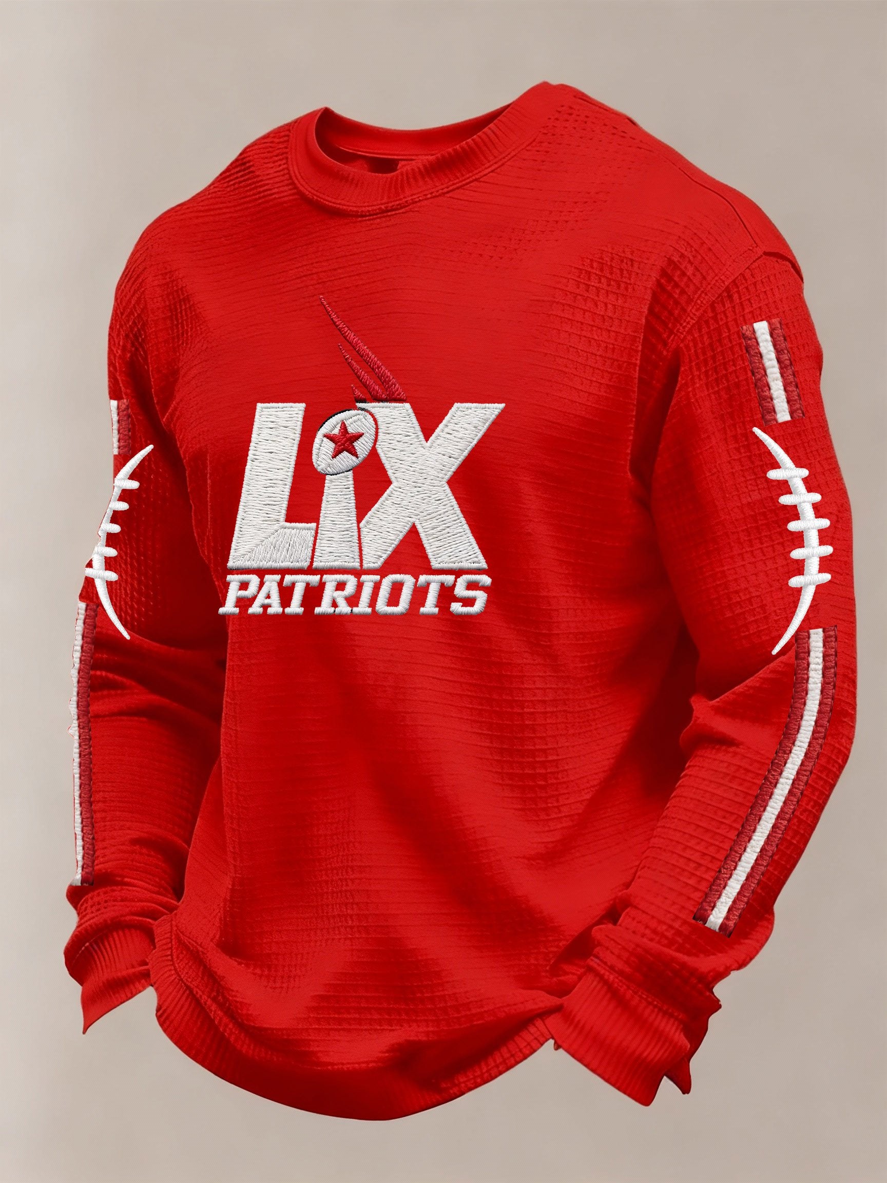 Men’s Football Graphic Waffle Knit Long Sleeve Crewneck T-Shirt