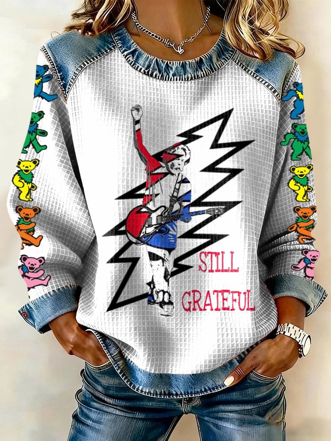 ๐ฅBuy 3 Get 15% Off Women's Vintage Rock Tribute Print Casual Sweatshirt