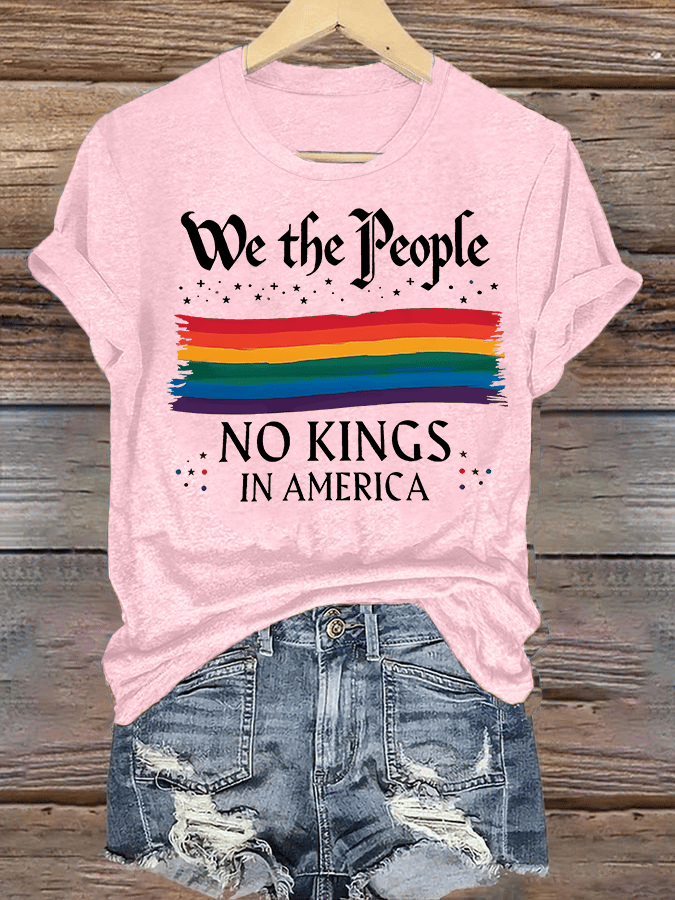 🔥Buy 3 Get 15% Off🔥Women's We the People NO KINGS IN AMERICA Printed Casual T-Shirt