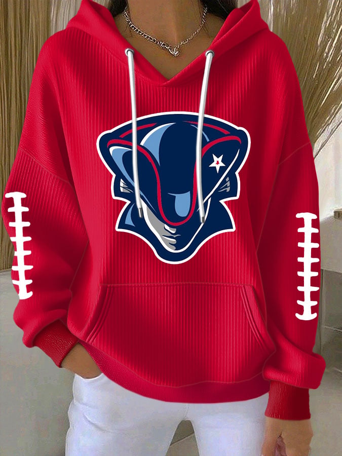 Women's Football Print Casual Hoodie