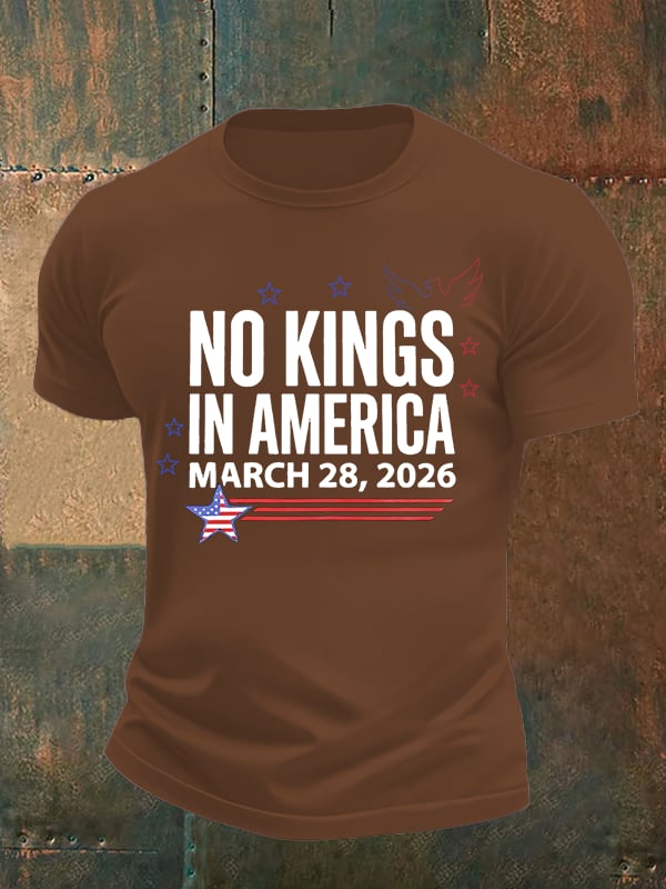 🔥Buy 3 Get 15% Off Men's NO KINGS IN AMERICA Print T-Shirt