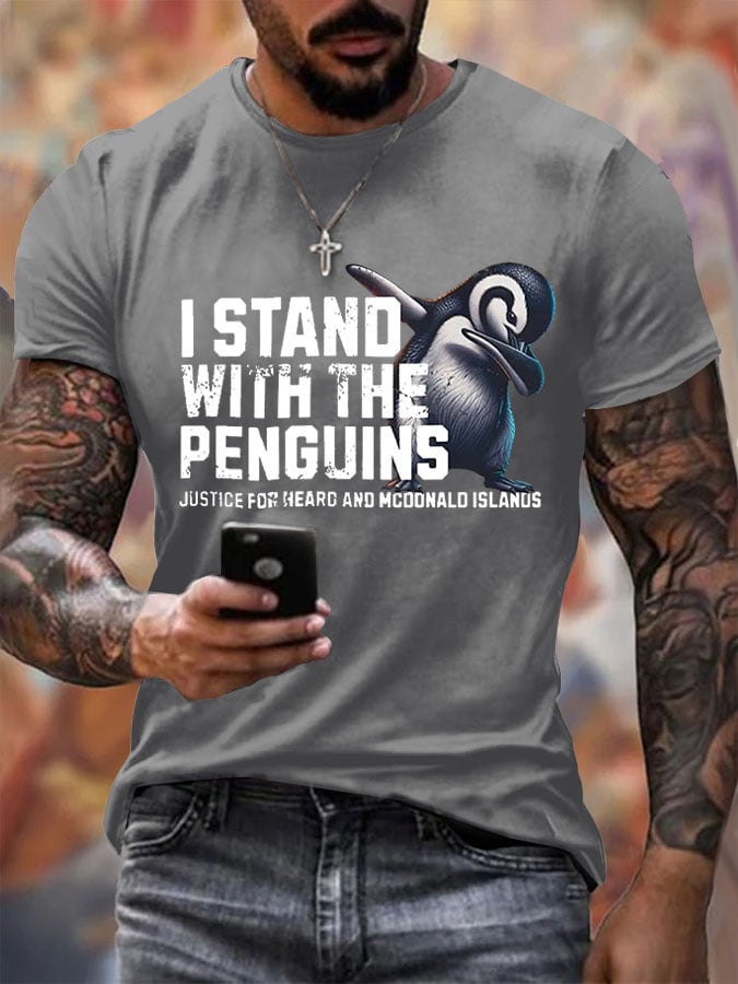 🔥Buy 3 Get 15% Off🔥Men's I Stand With The Penguins Printing T Shirt