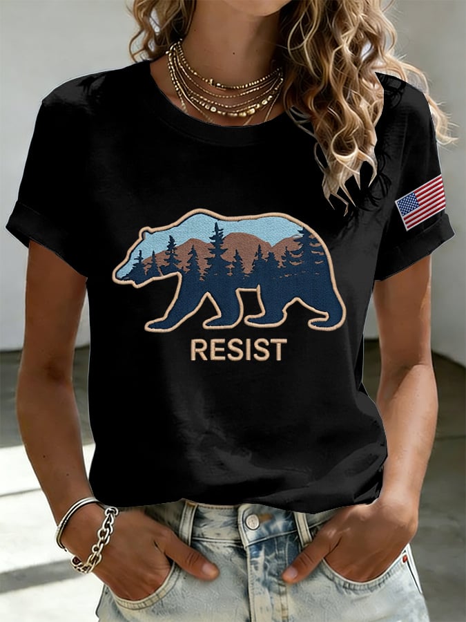 Women's Retro Resist Save The Forest Service Print T-Shirt