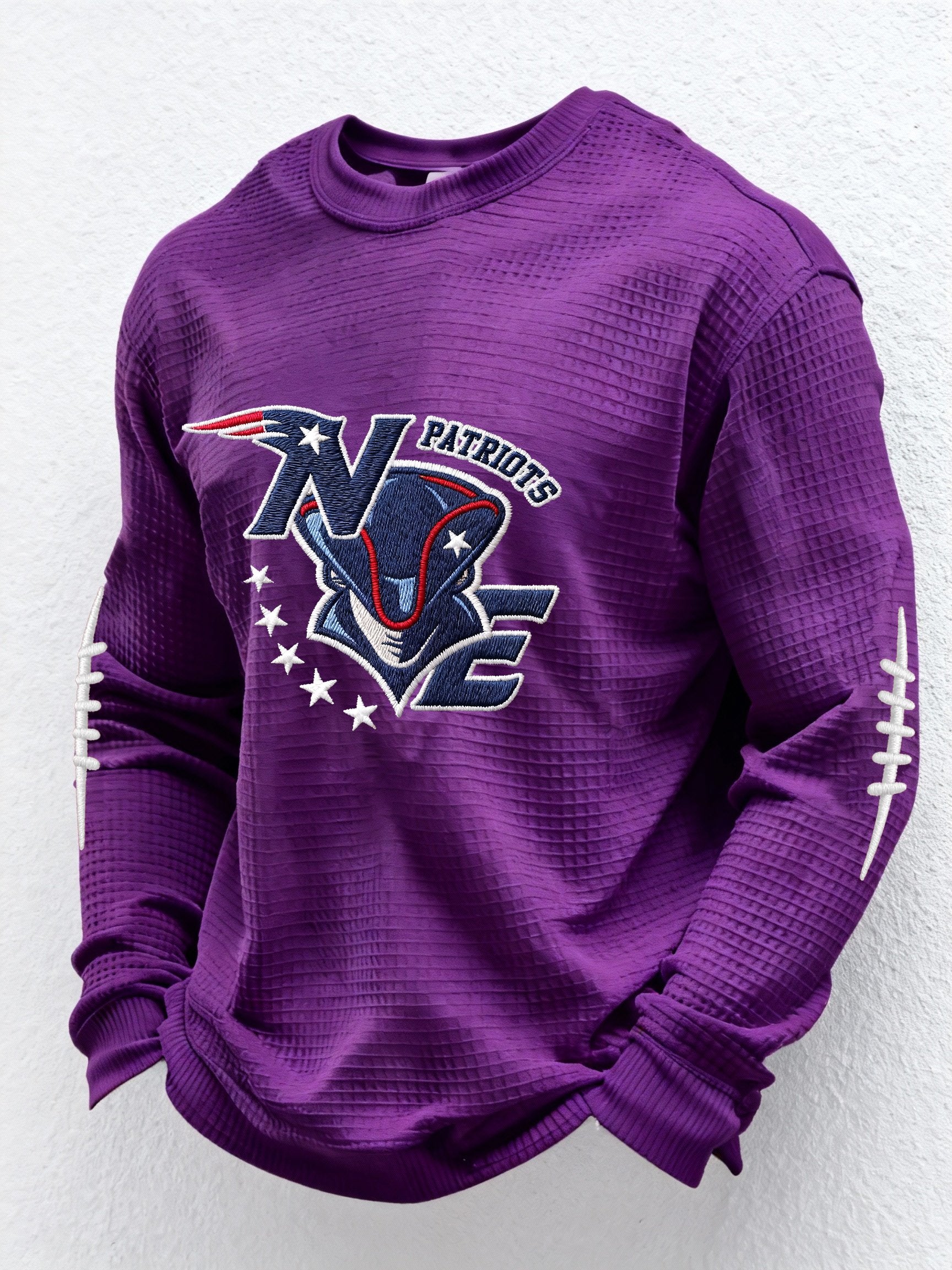 Men’s Football Graphic Waffle Knit Long Sleeve Crewneck T-Shirt