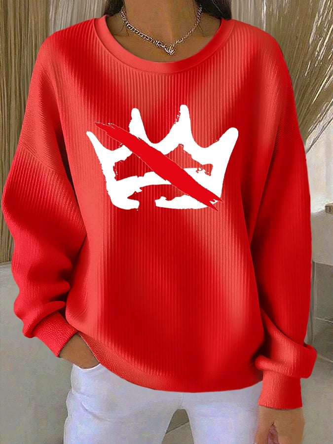 🔥Buy 3 Get 15% Off🔥Women's No Kings Print Round Neck Sweatshirt