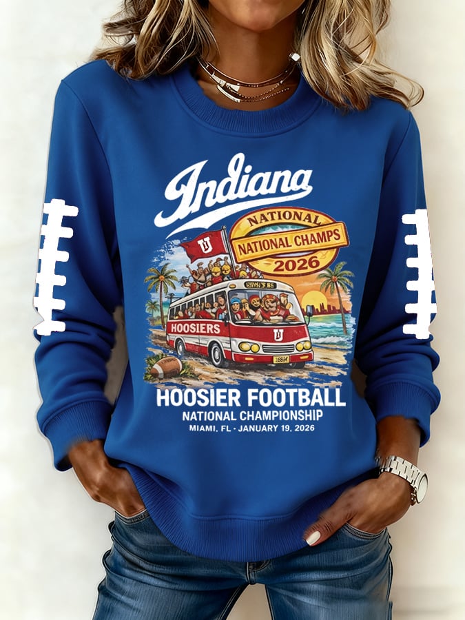 Women's Football Printed Long-Sleeve Sweatshirt